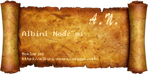 Albini Noémi névjegykártya